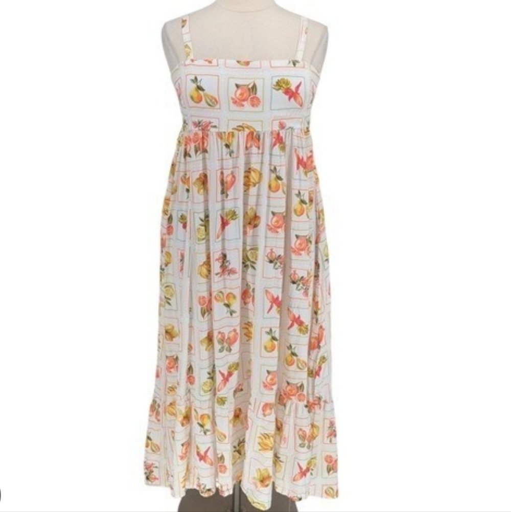 Paper Heart Fruits Print Maxi Strap Dress